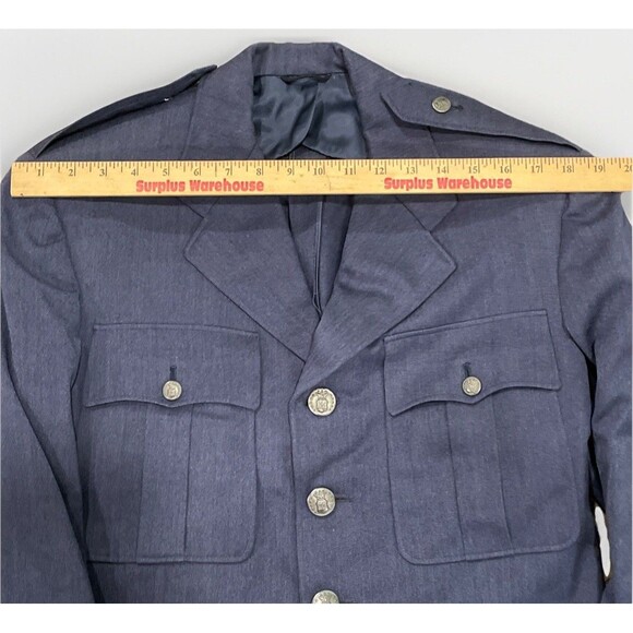 Vintage 1950s Men’s Officer USAF Blue Wool Coat Air Force Dress Jacket Size 40L - Picture 7 of 13